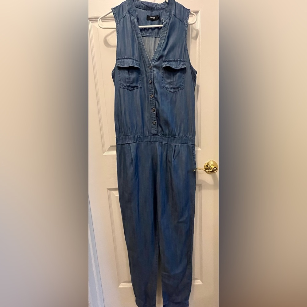 Fórmula Joven Tencel Sleeveless Denim Jumpsuit - Blue